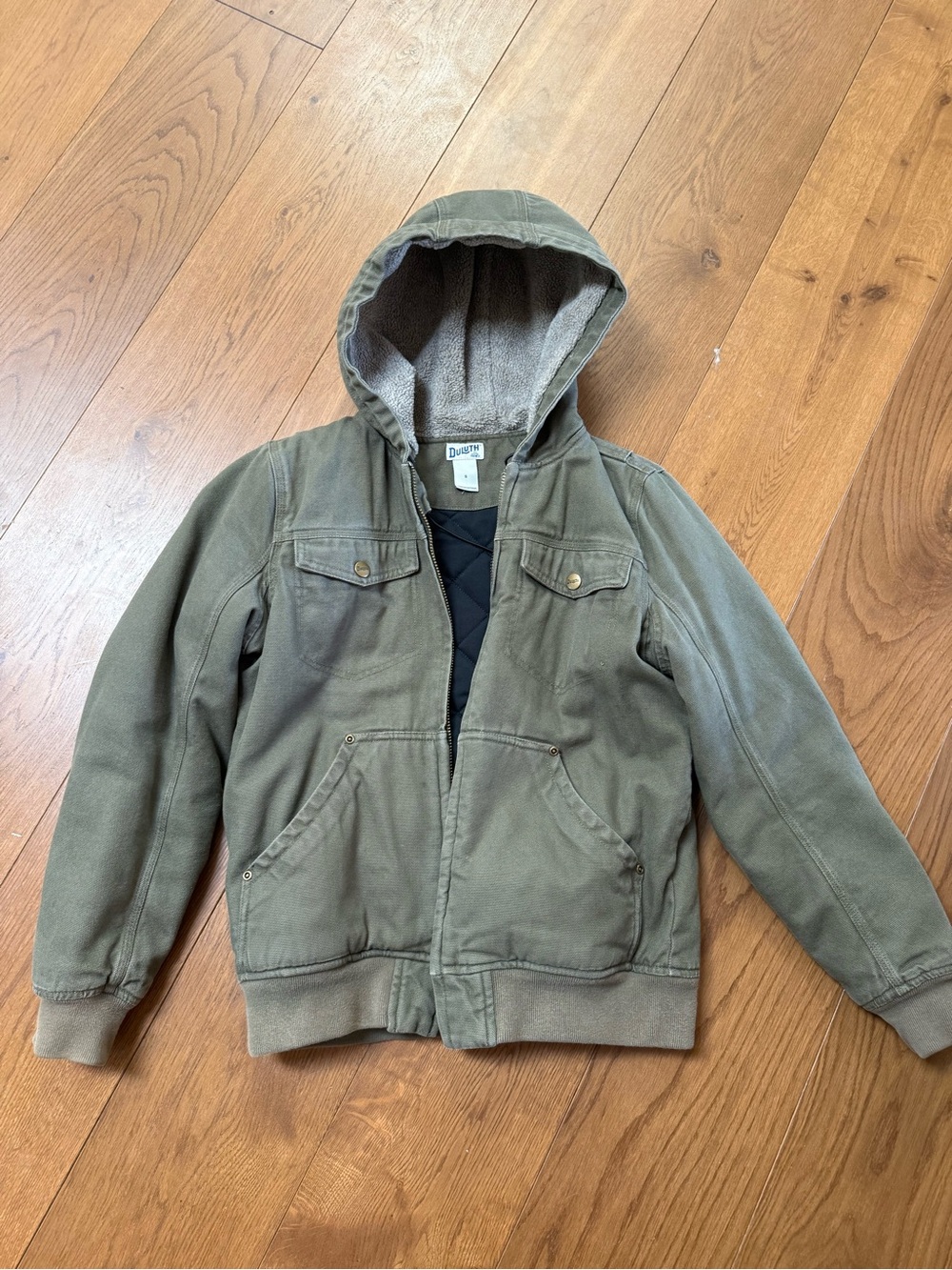 Duluth Women’s Olive Green Hooded Canvas Insulated Jacket